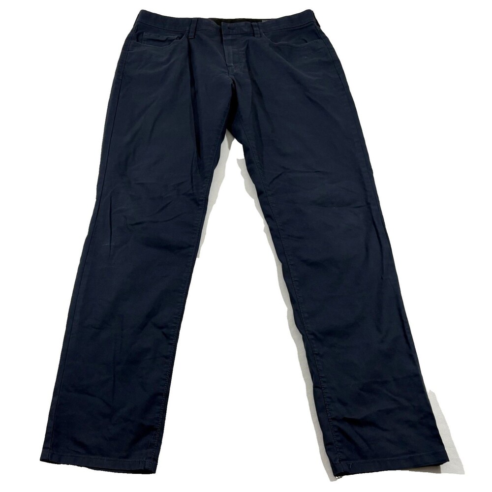 Bonobos Pants Mens Navy Blue Pockets Chinos Flat Front Cotton Casual Sz 33x32